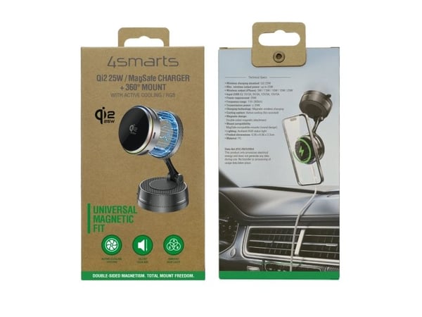 4smarts 541762, Automatisk, Innendørs, USB, Trådløs lading, Grå