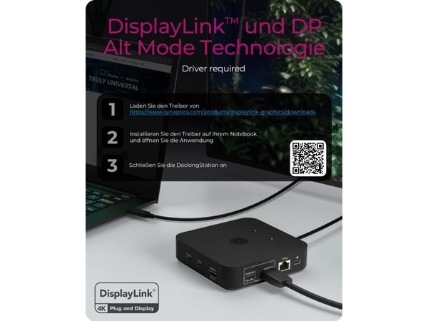 ICY BOX - Dockningsstation - USB-C - 3 x HDMI - 1GbE