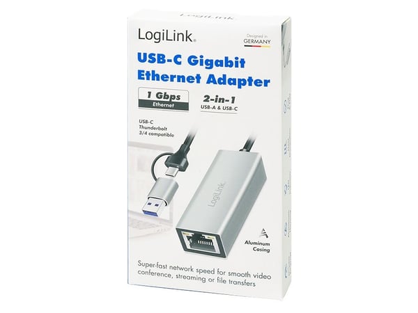 LogiLink - Nettverksadapter - USB - Gigabit Ethernet x 1 - grå