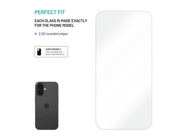 FIXED FIXGD-1600-TR, Apple, iPhone 17, Fallsikker, Ripebestandig, Gjennomsiktig, 2 stykker
