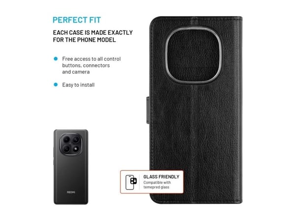 Kiinteä Opus Xiaomi Redmi Note 15 5G/POCO M8 5G mustalle mallille
