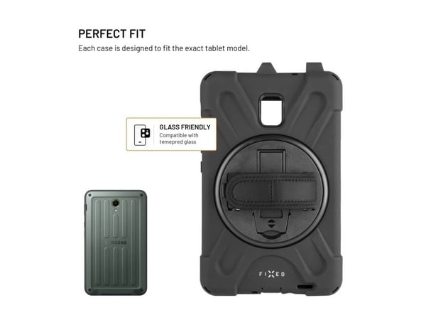 FIXED Rugged Tab Case for Samsung Galaxy Tab Active5, black, Mobile phone/Smartphone, Passive holder, Bicycle, Black