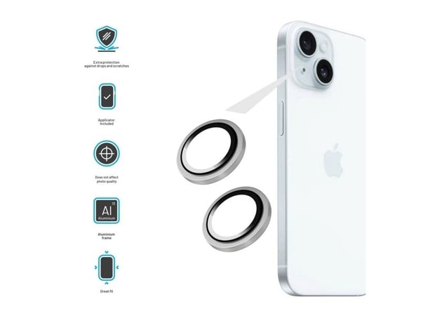 FIXED FIXGC2-1200-SL, Apple, iPhone 16e, Ripebestandig, Skittbestandig, Gjennomsiktig, Sølv, 2 stykker