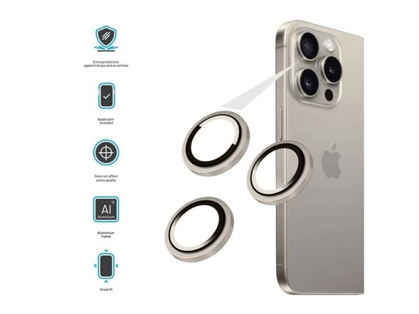 FIXED FIXGC2-1202-GD, Apple, iPhone 16e, Ripebestandig, Skittbestandig, Gjennomsiktig, Gull, 3 stykker