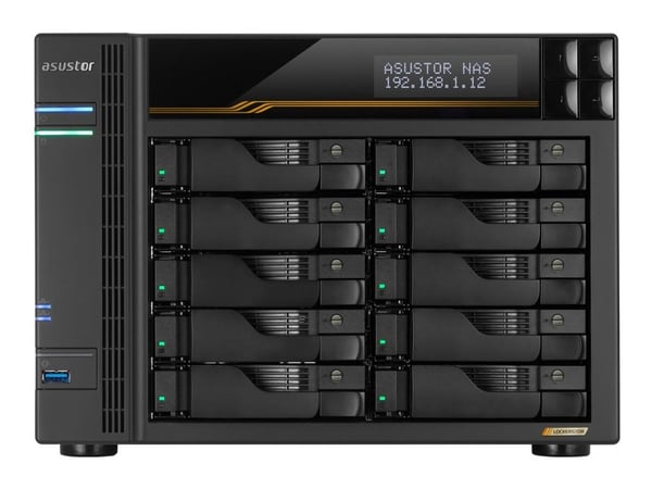 ASUSTOR Lockerstor 10 Gen3 AS6810T - NAS-server - 10 fack - SATA 6Gb/s / PCIe 4.0 (NVMe) - RAID 0, 1, 5, 6, 10, JBOD - RAM 16 GB - Gigabit Ethernet...