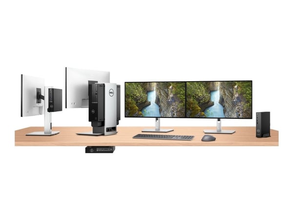 Dell Pro Micro MFS22 - Skjerm/stasjonær-stativ - 19"-27" - sølv - for OptiPlex 3000, 5000, 70XX; Pro Micro Plus QBM1250, Micro QCM1250, Micro QCM1255