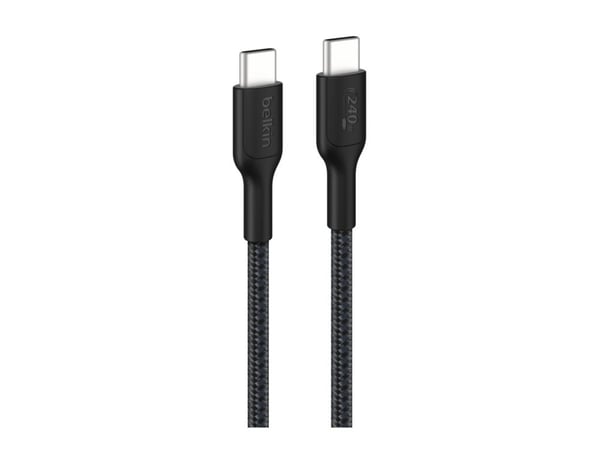 Belkin BoostCharge Pro - USB-kabel - USB-C (hann) til USB-C (hann) - 1 m - USB Power Delivery (240 W), braided - svart