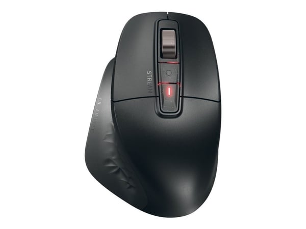 CHERRY STREAM Ultimate - Mus - ergonomisk - høyrehendt - optisk - 7 knapper - trådløs, kablet - 2.4 GHz, Bluetooth 5.2 - USB trådløs mottaker - svart