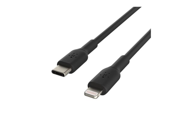 Belkin BoostCharge - Lightning-kabel - USB-C hann til Lightning hann - 2 m - svart - USB Power Delivery (18 W)