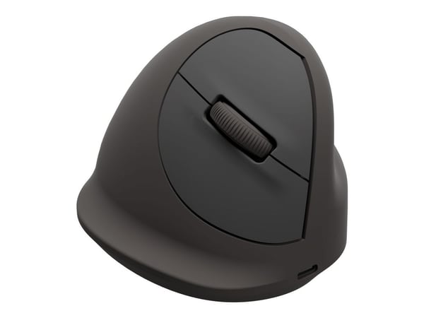 Fellowes Breyta - Vertikal mus - ergonomisk - medium - høyrehendt - optisk - 5 knapper - trådløs - Bluetooth, 2.4 GHz, USB-C - svart