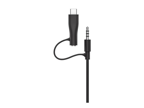 Belkin SoundForm Mini - Hodetelefoner med mikrofon - on-ear - kablet - 3,5 mm jakk, USB-C - svart