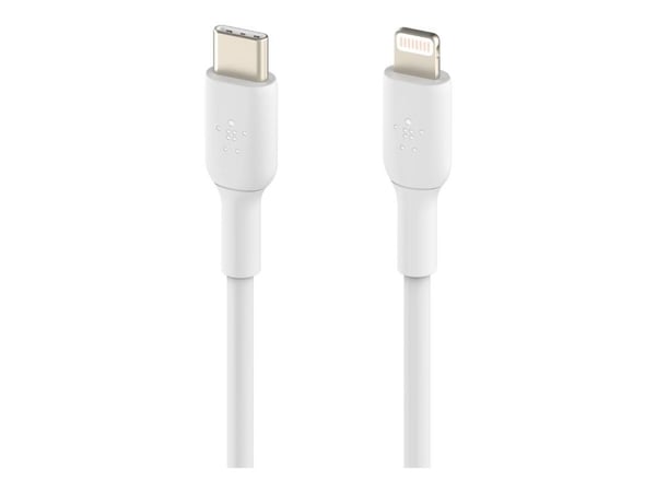 Belkin BoostCharge - Lightning-kabel - USB-C hann til Lightning hann - 2 m - hvit - USB Power Delivery (18 W)
