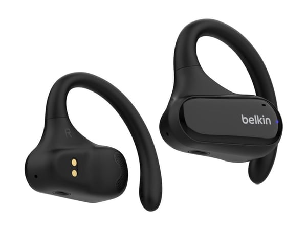 Belkin SoundForm ClearFit - True wireless-hodetelefoner med mikrofon - åpent øre - over-øret-montering - Bluetooth - svart