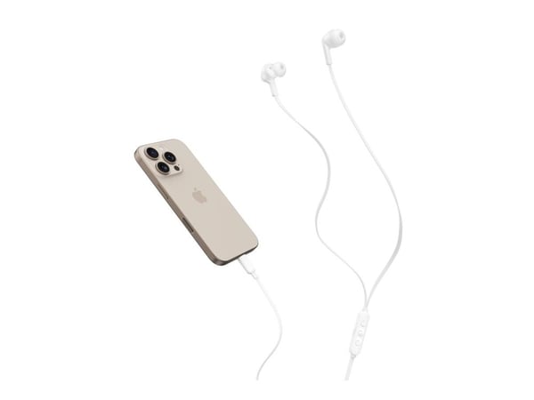 Belkin SoundForm ANC - Ørepropper med mikrofon - i øret - kablet - aktiv støydemping - USB-C - lydisolerende - hvit