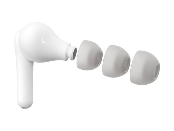Belkin SoundForm Rhythm - True wireless-hodetelefoner med mikrofon - i øret - Bluetooth - aktiv støydemping - hvit