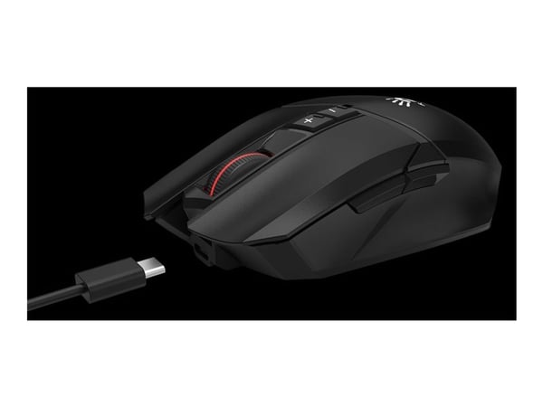Bloody R36 ULTRA - Mus - dual-mode - 7 knapper - kablet, trådløs - 2.4 GHz, USB-C - steinsvart - boks