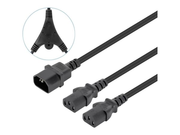 Manhattan 157469, 1,8 m, C14 liitin, 2 x C13 liitin, 250 V