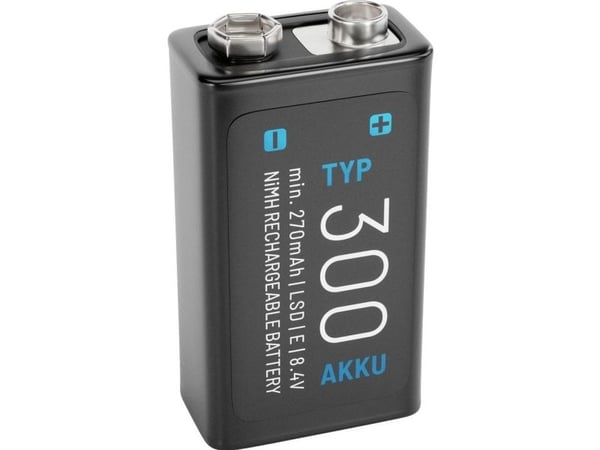 9 V blokkbatteri Absina Absina 300 NiMH 8,4 V 270 mAh – 1 stk