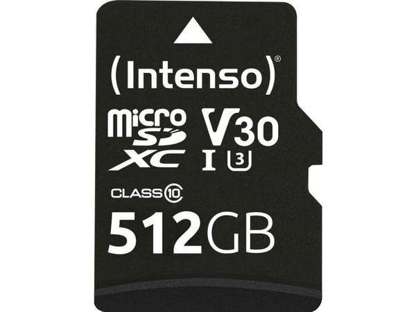 Intenso 3433493, 512 GB, MicroSDXC, Klasse 10, UHS-I, 100 MB/s, 45 MB/s