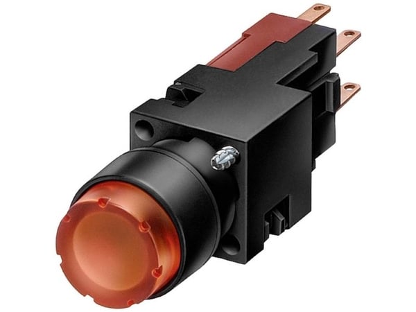 Siemens 3SB22, Nappi, Musta, Punainen, Muovi, IP65, AC/DC, 20 g