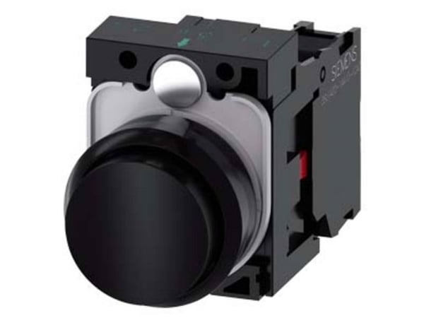 Siemens SIRIUS ACT painike, täydellinen muovinen, musta (3SU1100-0BB10-1CA0)