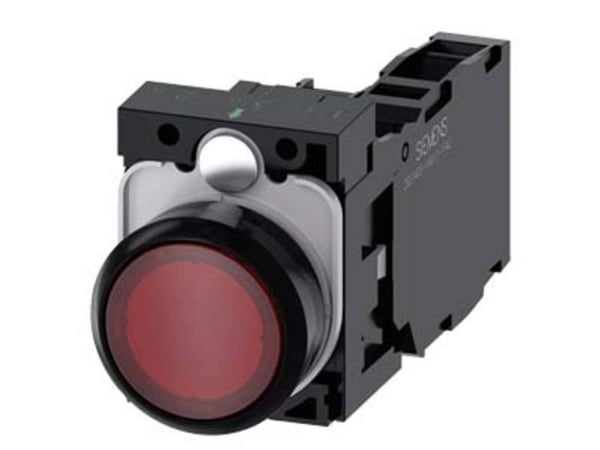 Painikevalo 22mm pyöreä pla red 1NO1 230V