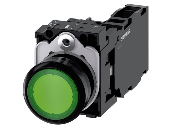 Painonappivalo 22mm pyöreä pla vihreä 1NO 230V 230V