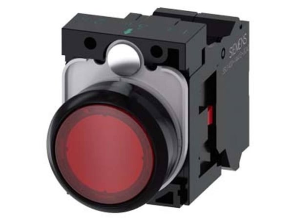 Painikevalo 22mm karkea pla red 1NC 230V fj