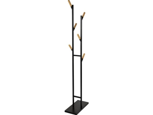 MAUL knaggestativ 9386090 antall kroker: 6 23 x 183 x 48 cm stål/tre sort/brun 1 stk