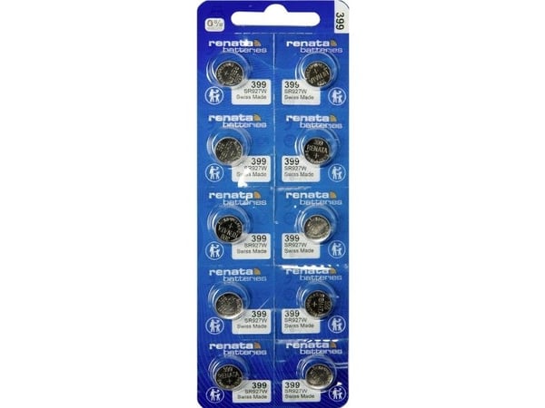 Renata knappcellebatteri 399 1,55 V 10 stk 53 mAh sølvoksid 399 MP CE RENATA Renata knappcellebatteri 399 1,55 V 10 stk 53 mAh sølvoksid 399 MP CE RENATA