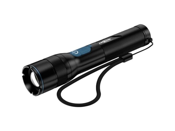 Ansmann TA1800RF, Lommelykt, Svart, Aluminium, Plast, Knapper, IP44, SMD LED