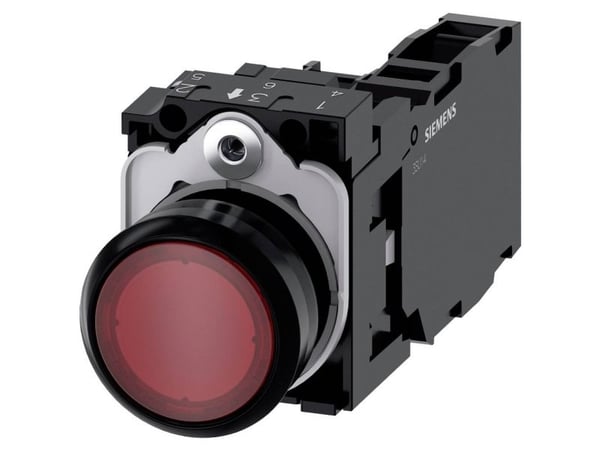 Painikevalo 22mm ru pla red 1NO1 24V sk