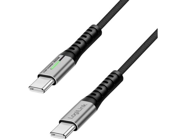 LogiLink CU0434, 2 m, USB C, USB C, USB 3.2 Gen 2x2, 20 Gbit/s, Svart