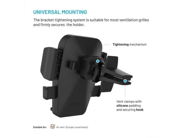 FIXED FIXICQ-V-BK, Mobiltelefon/smarttelefon, Passiv holder, Sykkel, Svart