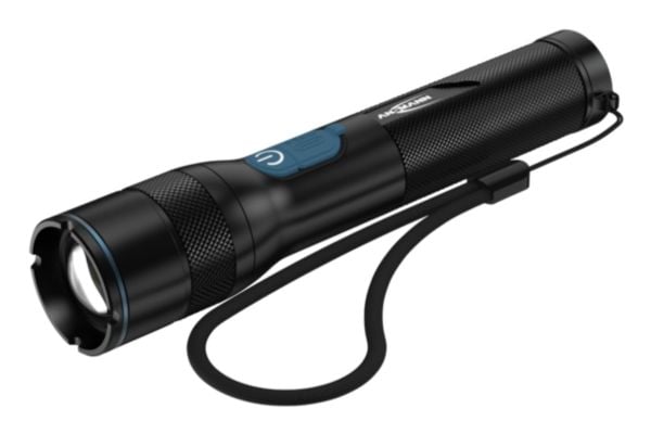 Ansmann TA1800RF, Lommelykt, Svart, Aluminium, Plast, Knapper, IP44, SMD LED