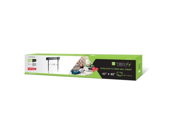 Techly ICA-PLB 736F, 109,2 cm (43"), 2,03 m (80"), 200 x 200 mm, 600 x 300 mm, Plast, Stål, Sort