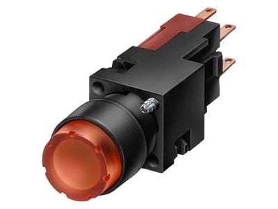 Siemens 3SB22, Nappi, Musta, Punainen, Muovi, IP65, AC/DC, 20 g