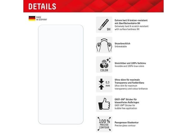 Displex 02094, Xiaomi, Redmi Note 14, Break resistant, Smutsavvisande, Reptålig, Transparent, 1 styck