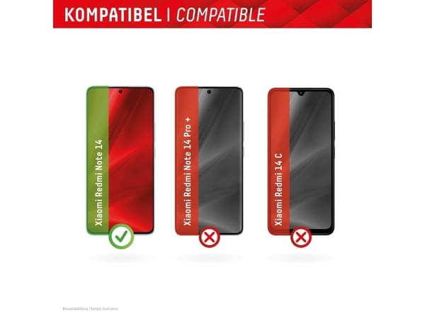 Displex 02094, Xiaomi, Redmi Note 14, Break resistant, Smutsavvisande, Reptålig, Transparent, 1 styck