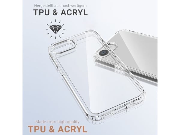 JT BERLIN Pankow Clear, Suojus, Apple, iPhone 16E, 15,4 cm (6.06"), Läpinäkyvä