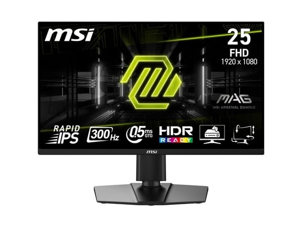 MSI MAG 255PXF - LED-skjerm - gaming - 25" (24.5" synlig) - 1920 x 1080 Full HD (1080p) @ 300 Hz - Fast IPS - 250 cd/m² - 1000:1 - 0.5 ms - 2xHDMI,...
