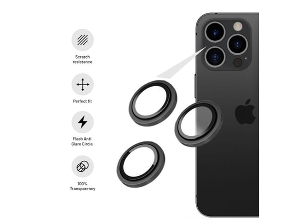 FIXED FIXGC2-928-GR, Apple, iPhone 14/14 Plus, Ripebestandig, Skittbestandig, Gjennomsiktig, Grå, 3 stykker