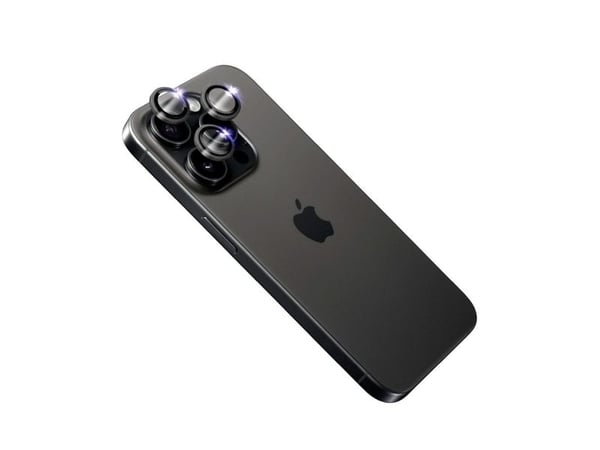 FIXED FIXGCS-1202-BK, Apple, iPhone 15 Pro/15 Pro Max, Ripebestandig, Slagbestandig, Gjennomsiktig, Svart, 2 stykker