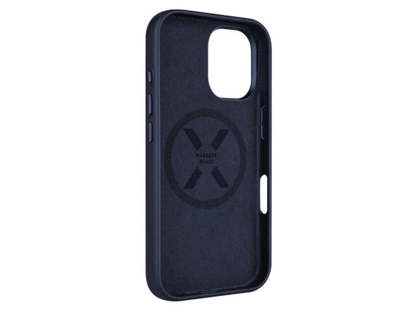 Fodral Fixed Fixed MagLeather | Bakstycke | Apple | iPhone 16 | Läder | Blå