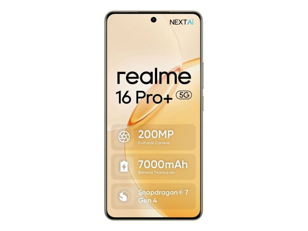 realme 16 Pro+, 17,3 cm (6.8"), 1280 x 2800 pixel, 12 GB, 512 GB, 200 MP, Guld