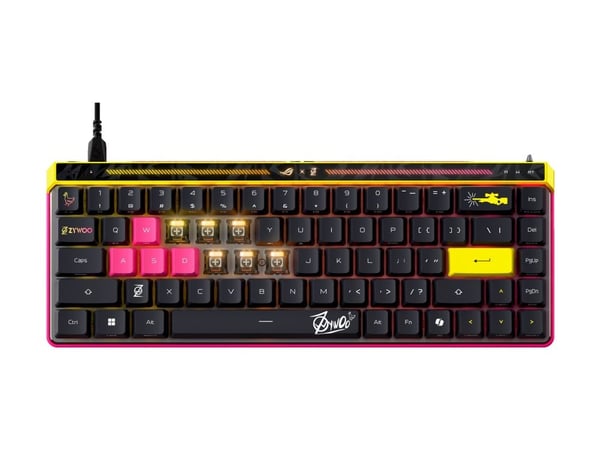 ASUS ROG Falchion Ace HFX - ZywOo Edition - tastatur - 65% - compact - med berøringspanel - bakgrunnsbelyst - USB - QWERTY - USA - tastsvitsj: ROG ...