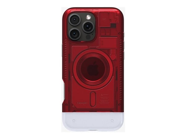 Spigen Classic C1 - Baksidedeksel for mobiltelefon - MagSafe-samsvar - polykarbonat, termoplast-polyuretan (TPU), skumpute - rubin - for Apple iPho...