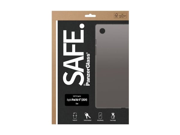 SAFE. by PanzerGlass - Baksidedeksel for nettbrett - termoplast-polyuretan (TPU) - gjennomsiktig - for Apple 11-inch iPad Air (M2, M3)