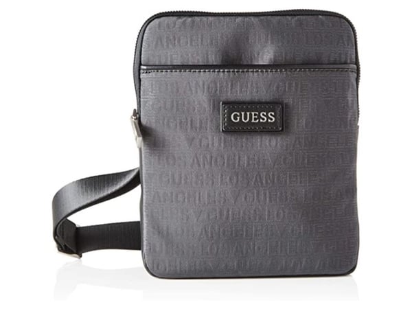 Guess Dan Flat Top Zip tekstil crossbody-bag, grå, 19 x 23 x 2,5 cm