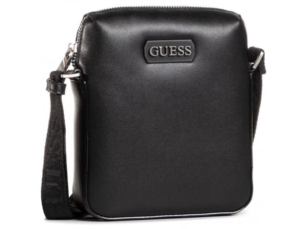 Guess Dan dokumentholder i lær crossbody veske svart mini for menn